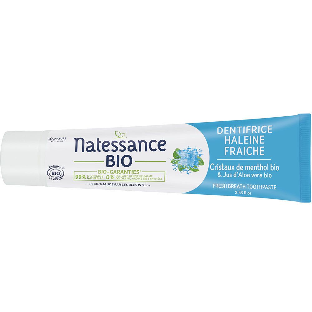 Natessance Dentifrice Bio Haleine Fraîche à l’Aloe Vera et Menthol