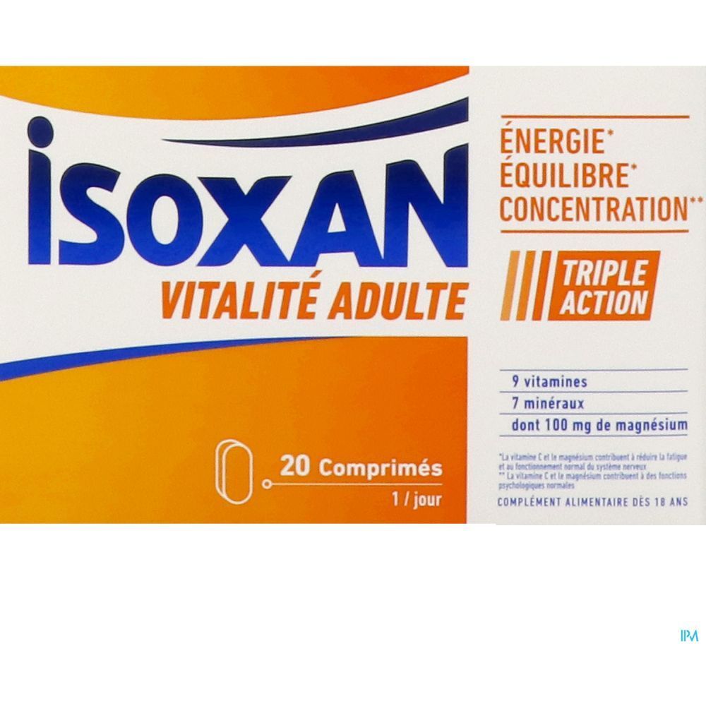 Isoxan Vitalité Adulte Triple action : Energie, équilibre et concentration