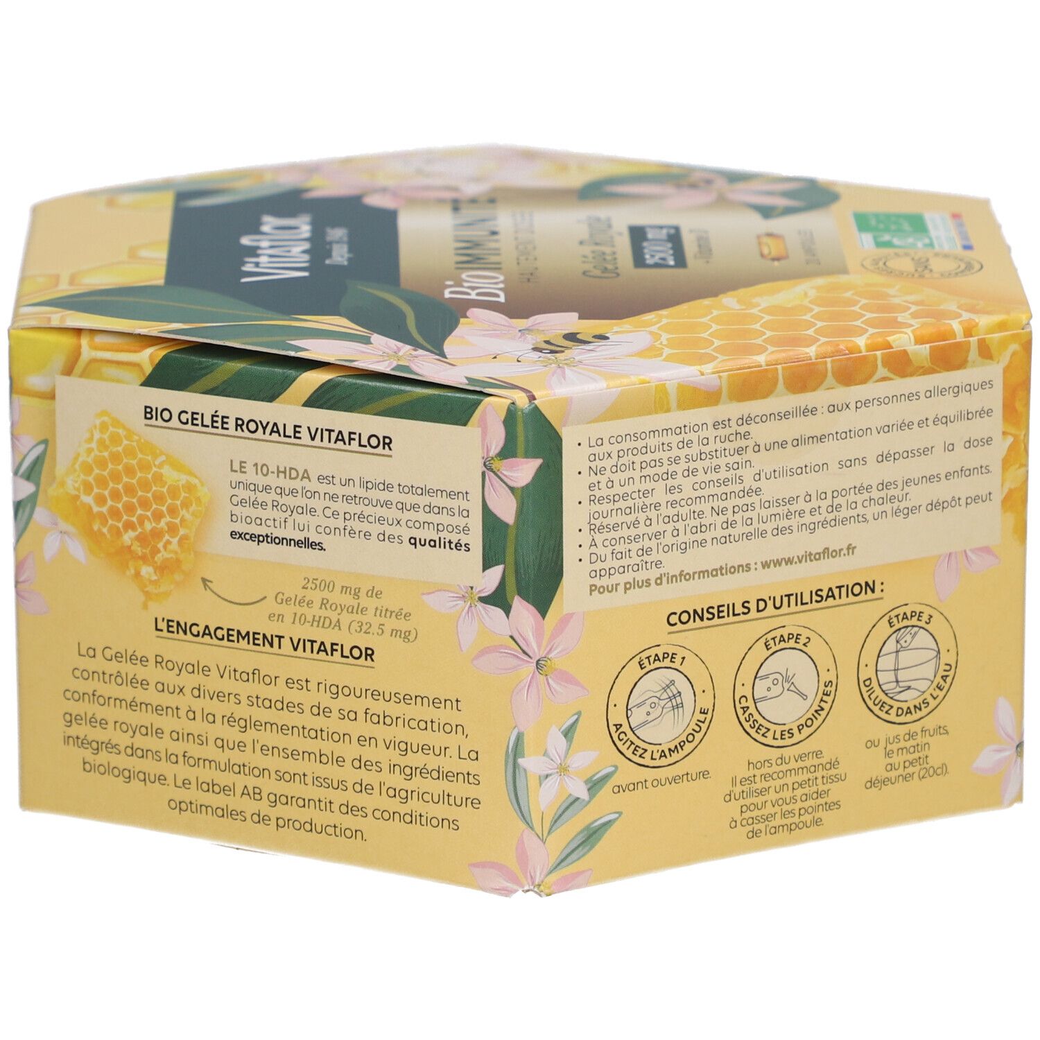 Vitaflor Gelée royale Bio 2500mg et vitamine D