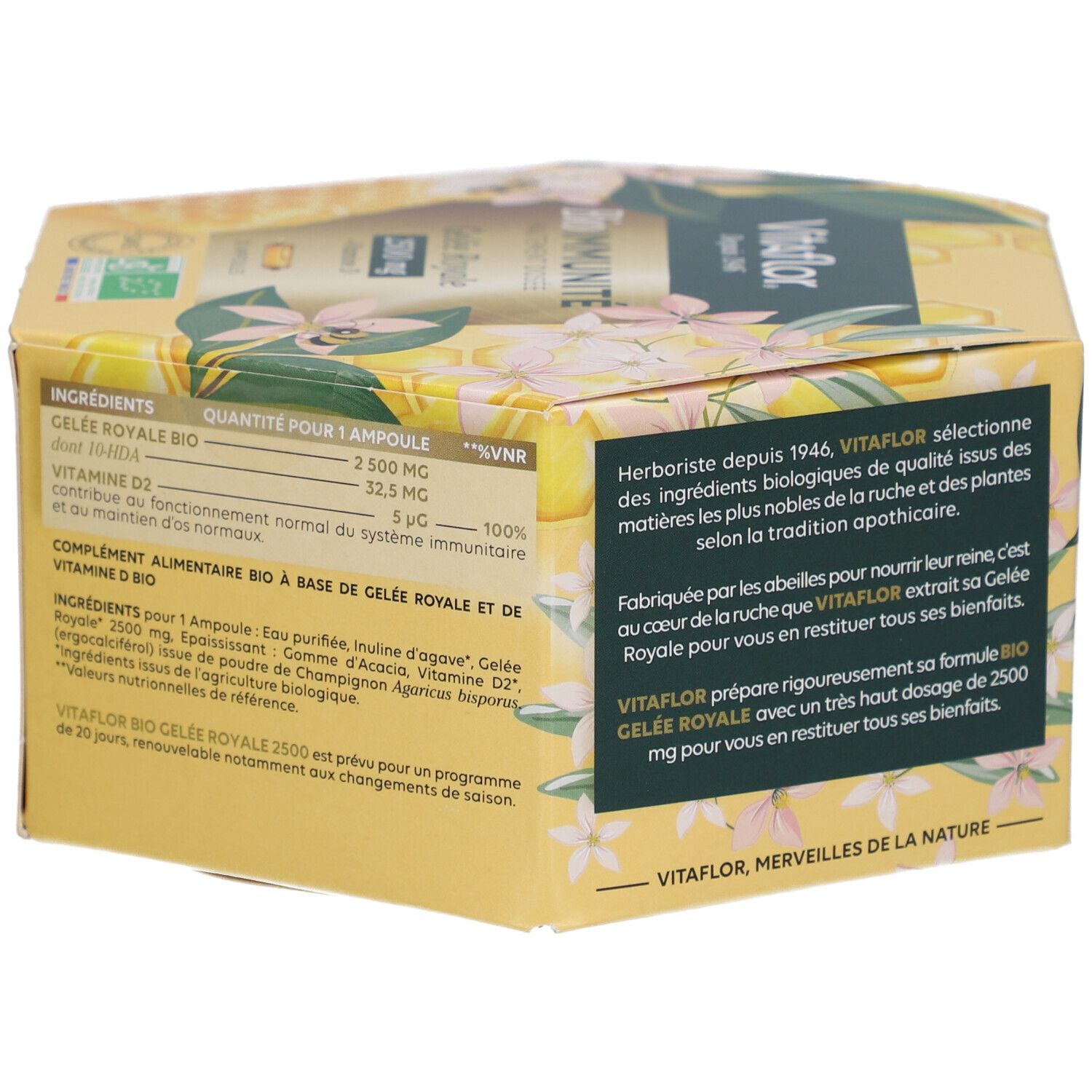Vitaflor Gelée royale Bio 2500mg et vitamine D
