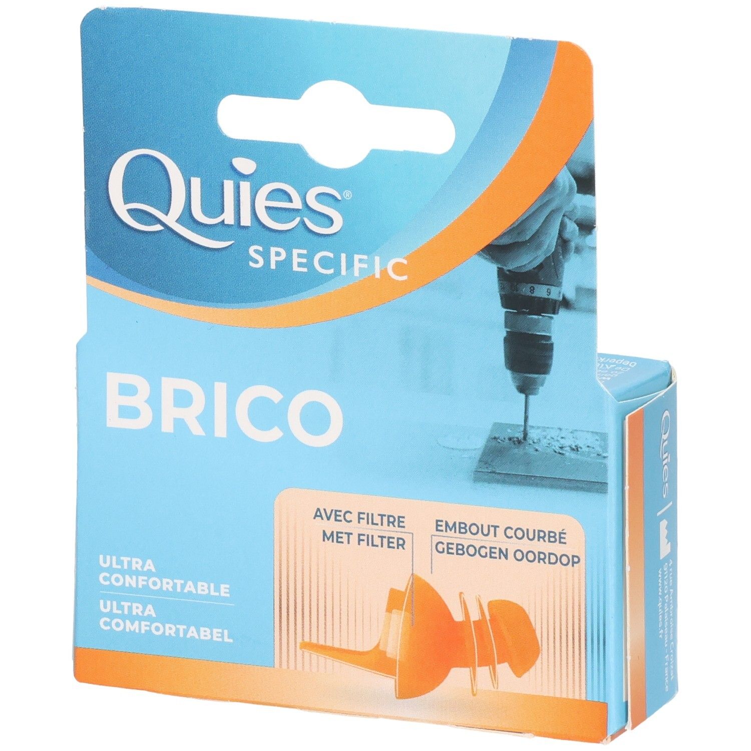 Emballage d'un bouchon d'oreille orange conçu pour le bricolage.