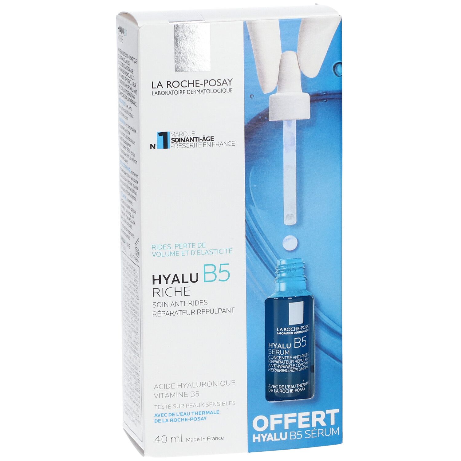 LA ROCHE POSAY Coffret Anti-Rides HYALU B5 Crème Riche + Sérum 40 ml ...
