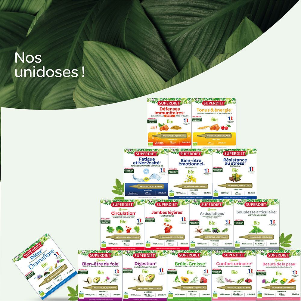 SUPERDIET Magnésium Marin + Vitamine B6  Unidoses