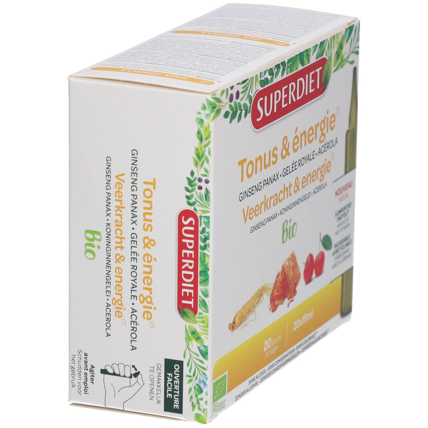 GINSENG GELÉE ROYALE ACÉROLA BIO - 20 Unidoses de 15 ml