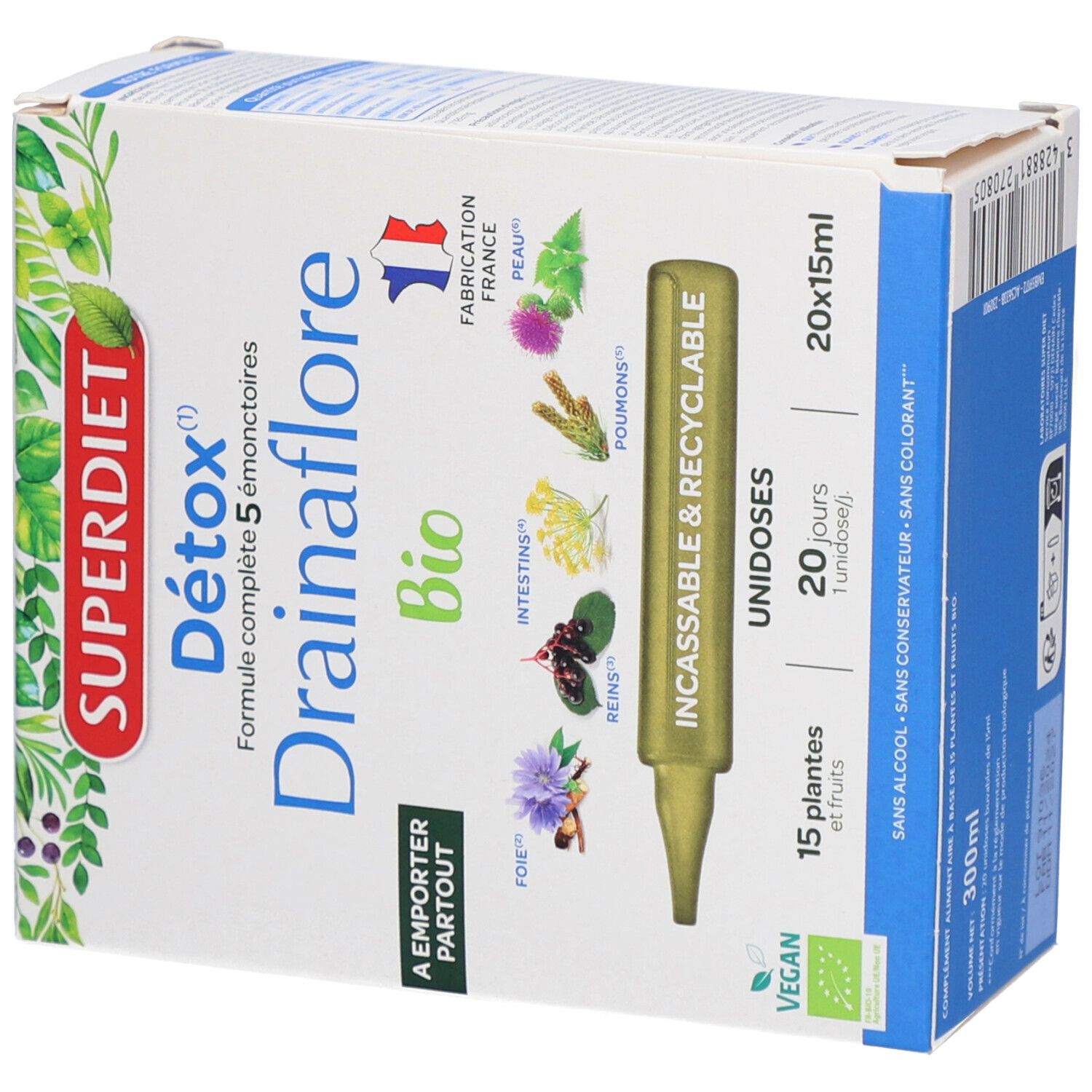 Superdiet Drainaflore Bio détox 5 émonctoires