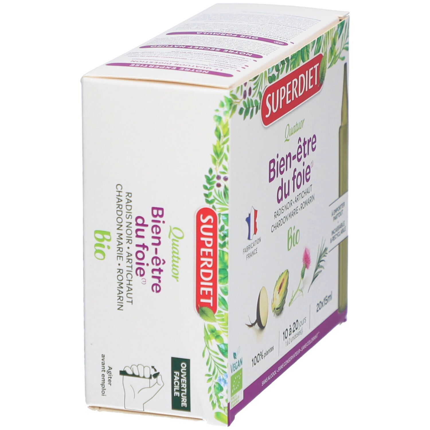 Superdiet Quatuor Bio Foie - Radis Noir, Artichaut, Chardon, Romarin