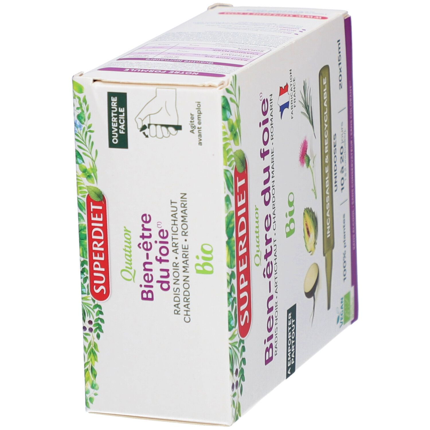 Superdiet Quatuor Bio Foie - Radis Noir, Artichaut, Chardon, Romarin