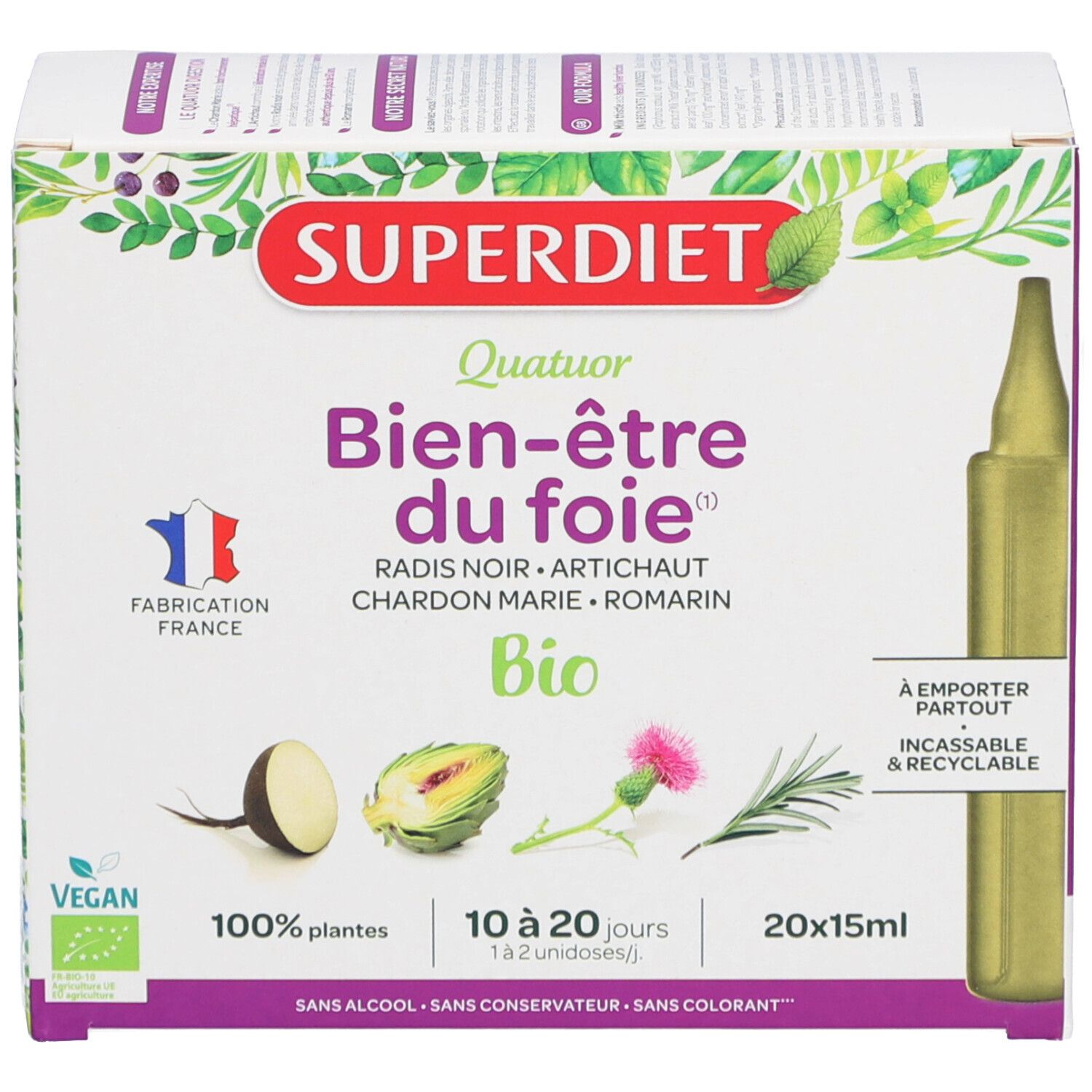 Superdiet Quatuor Bio Foie - Radis Noir, Artichaut, Chardon, Romarin