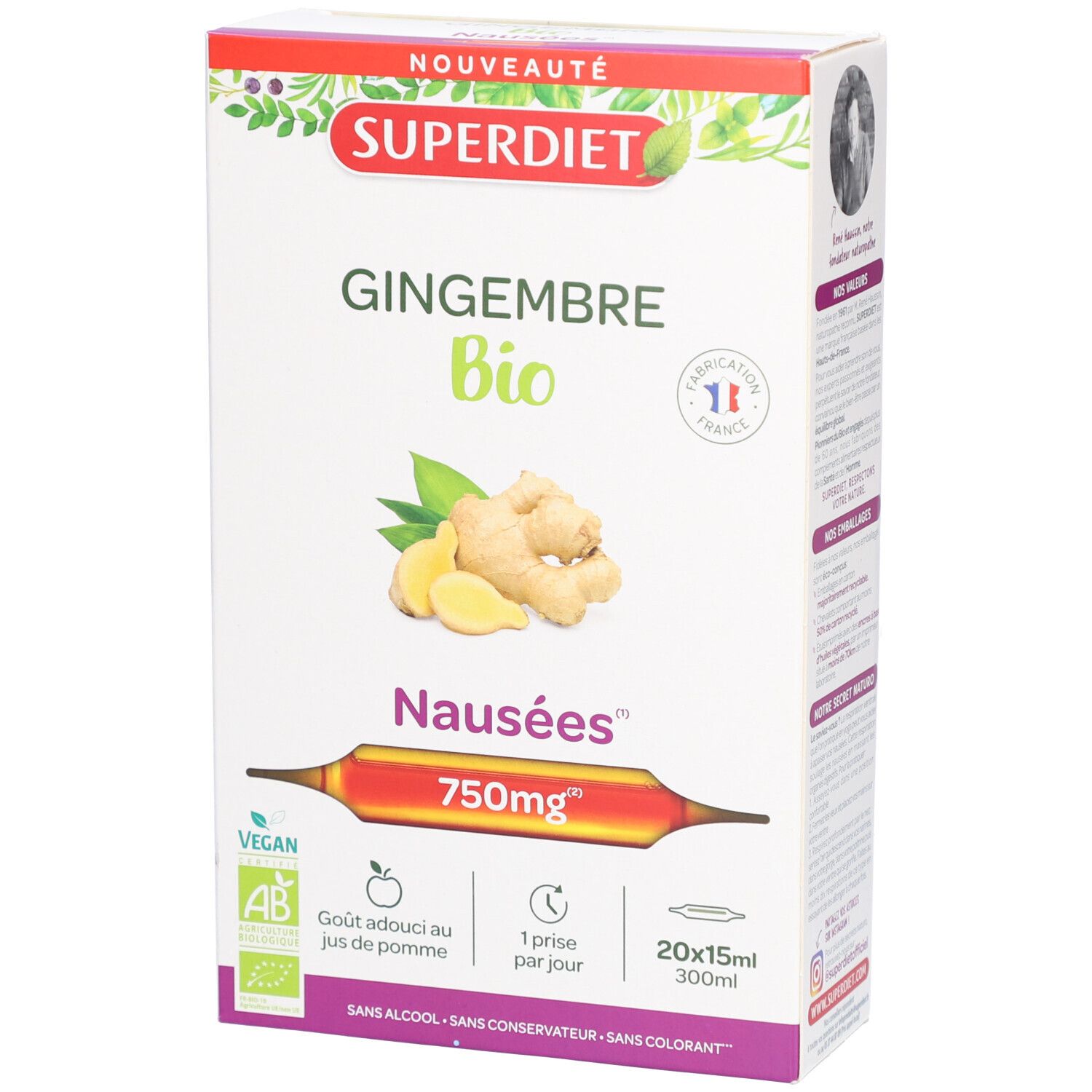 Superdiet Gingembre Bio anti-nausées