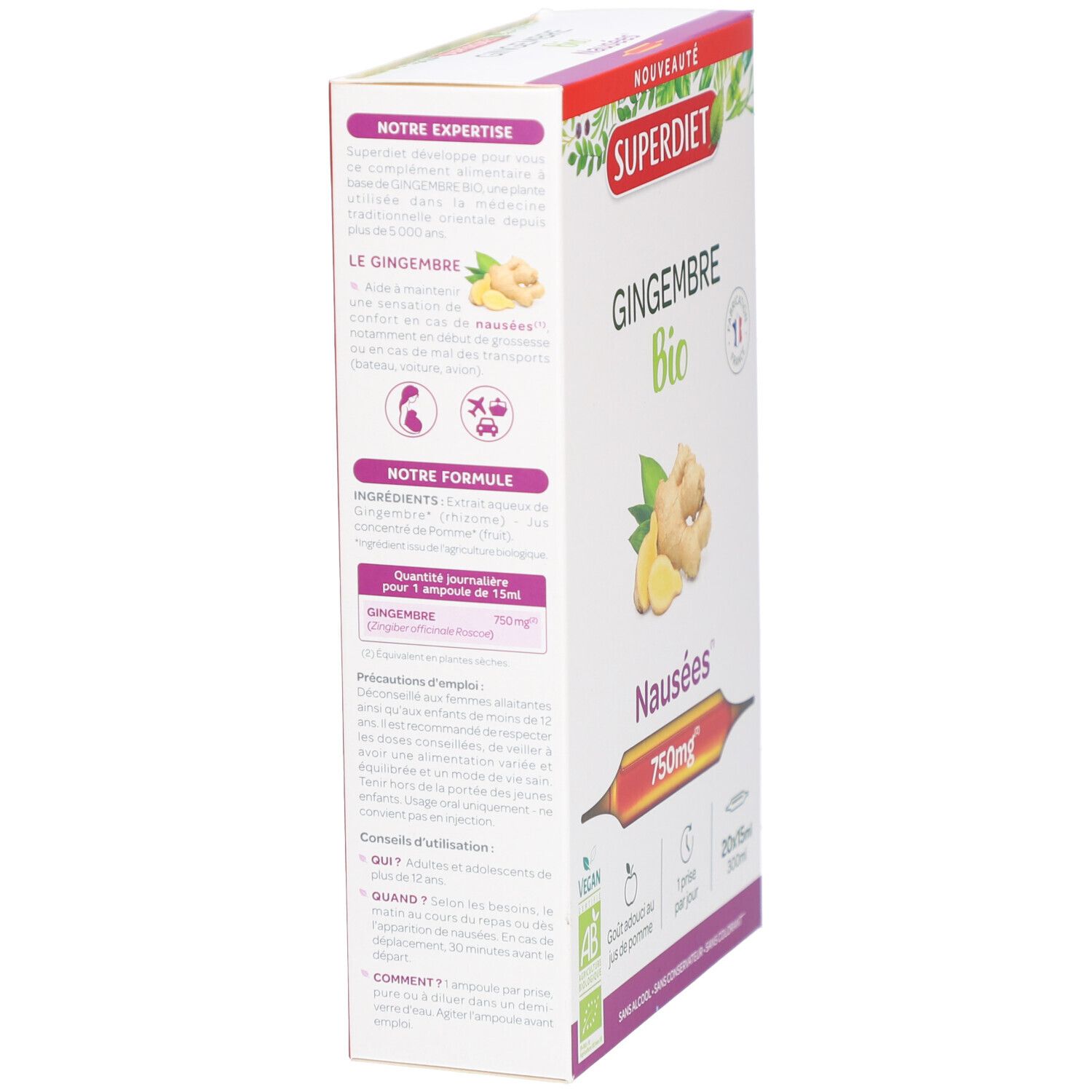 Superdiet Gingembre Bio anti-nausées