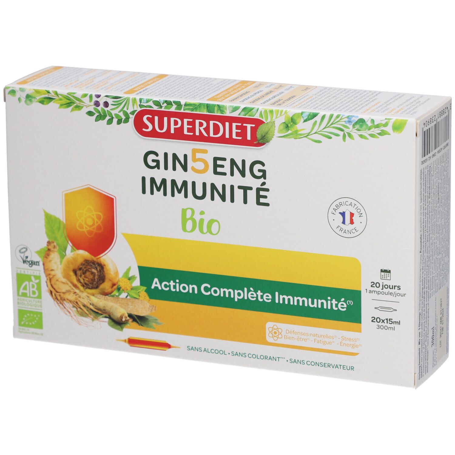 Superdiet Ginseng immunité bio vitalité
