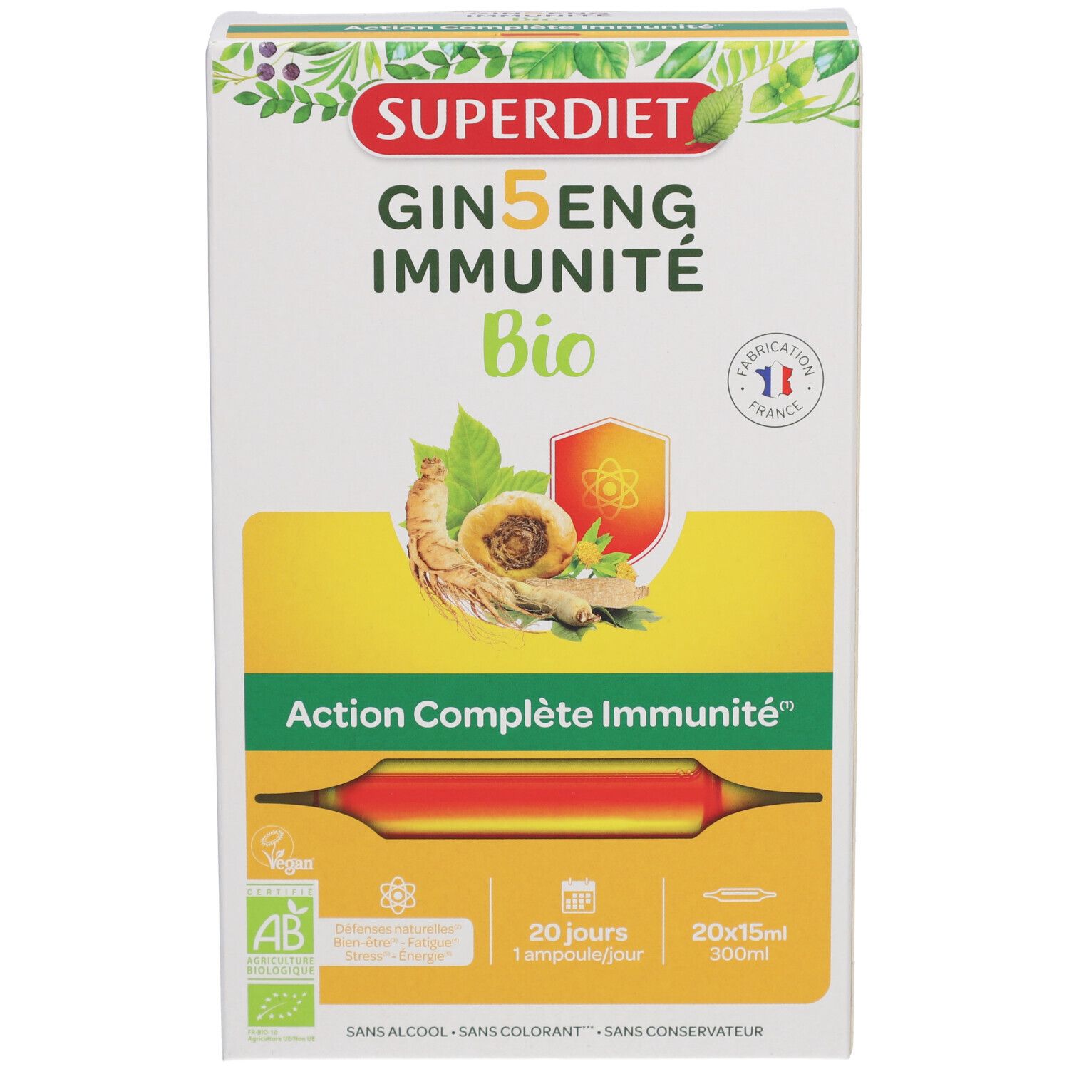 Superdiet Ginseng immunité bio vitalité