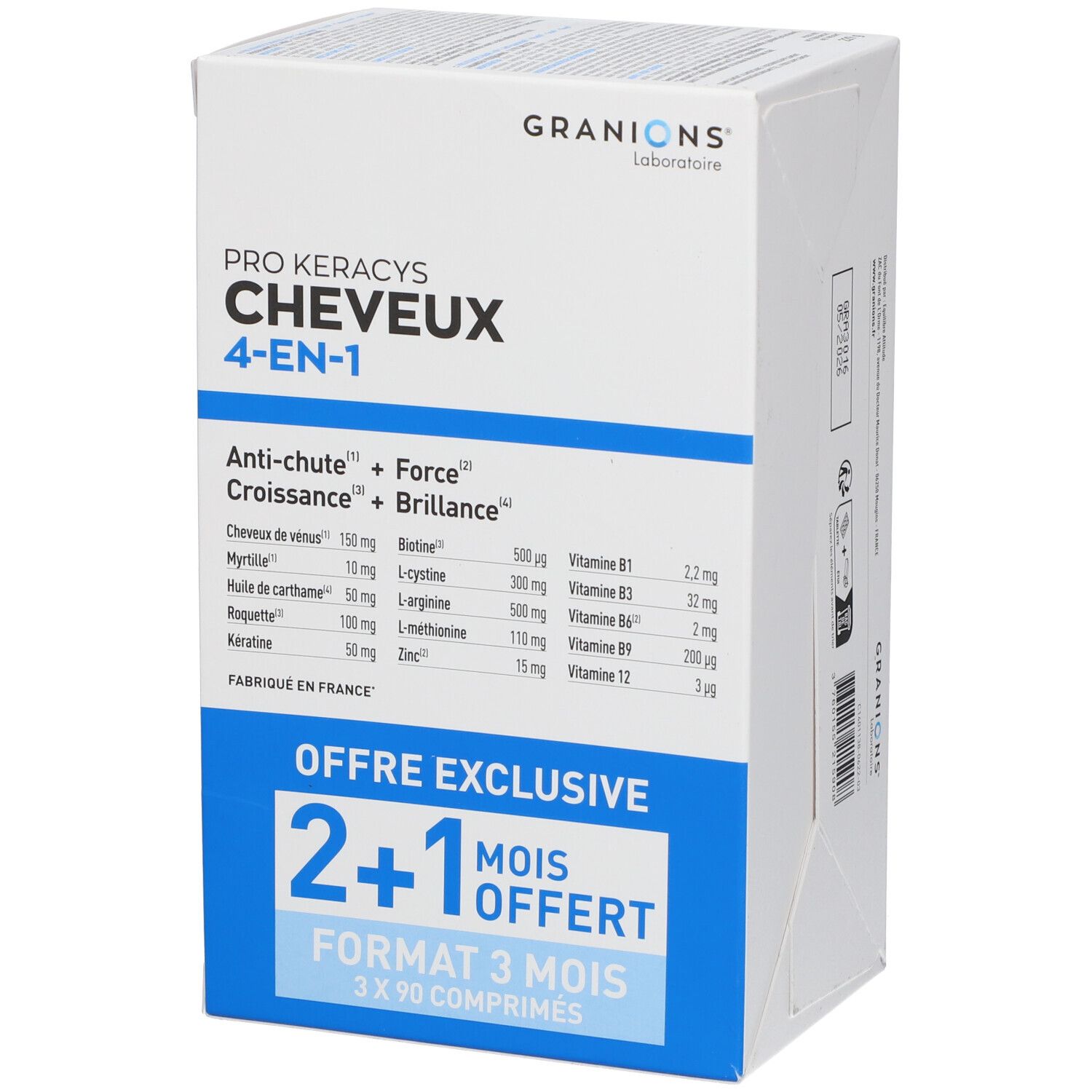 GRANIONS® Pro Keracys Cheveux 4 en 1 - 3 Mois