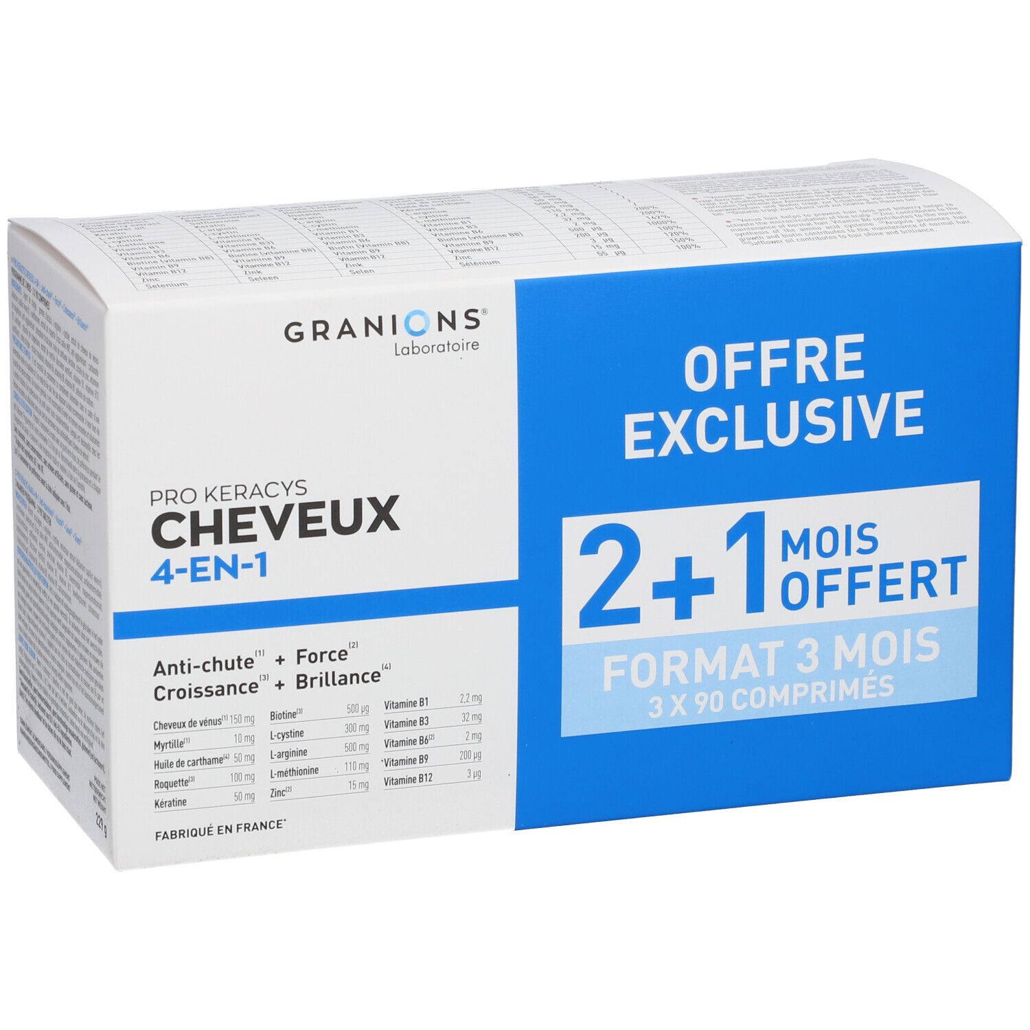 GRANIONS® Pro Keracys Cheveux 4 en 1 - 3 Mois