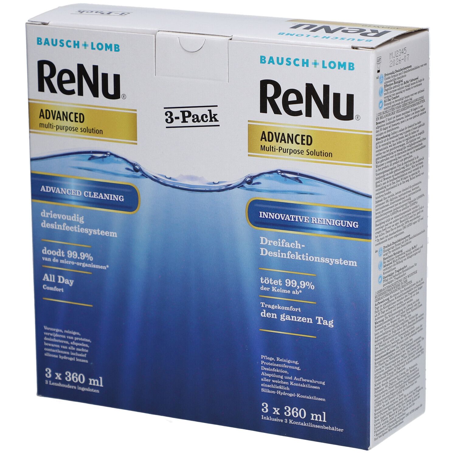 ReNu Advanced Solution Multifonctions Lentilles de Contact Souples Pack x2