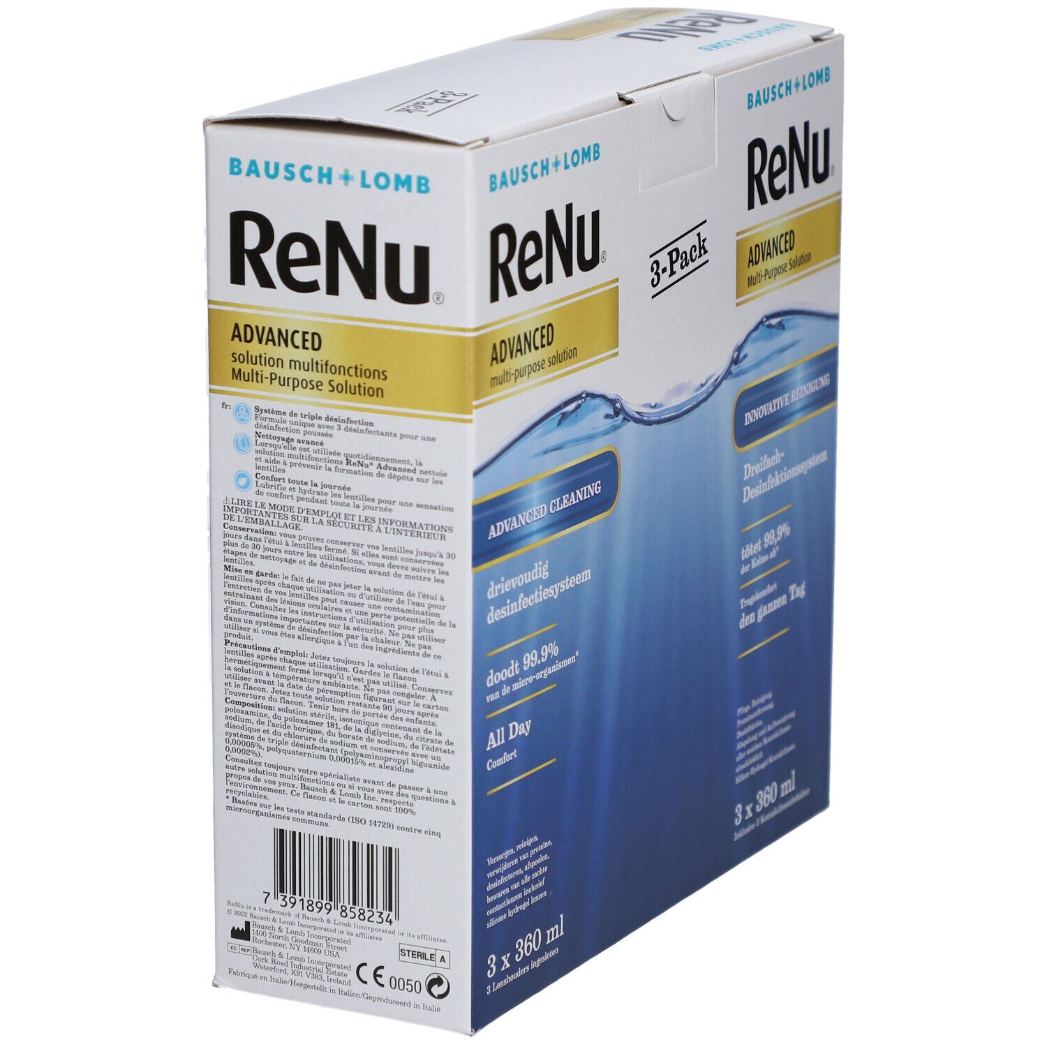 ReNu Advanced Solution Multifonctions Lentilles de Contact Souples Pack x2