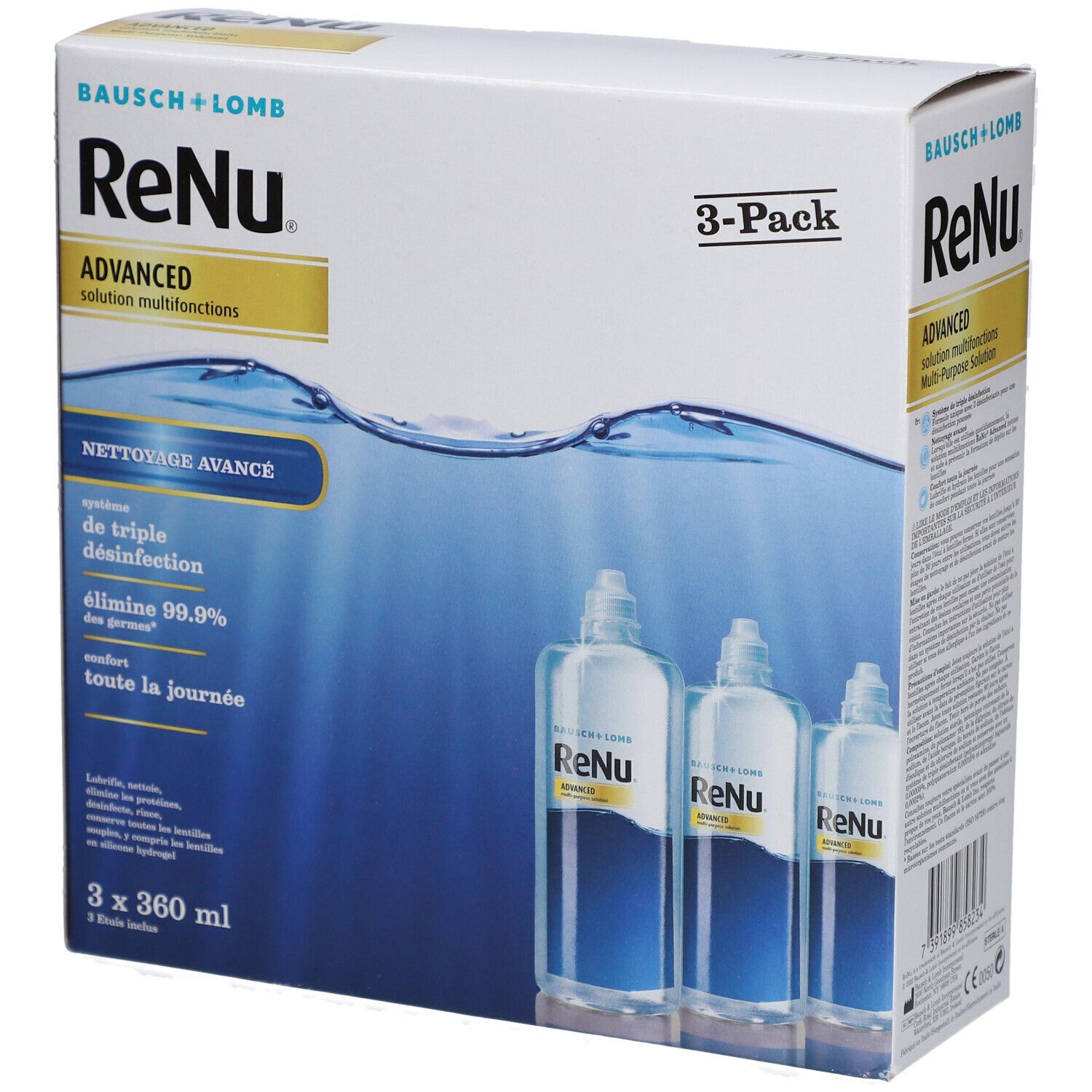 ReNu Advanced Solution Multifonctions Lentilles de Contact Souples Pack x2