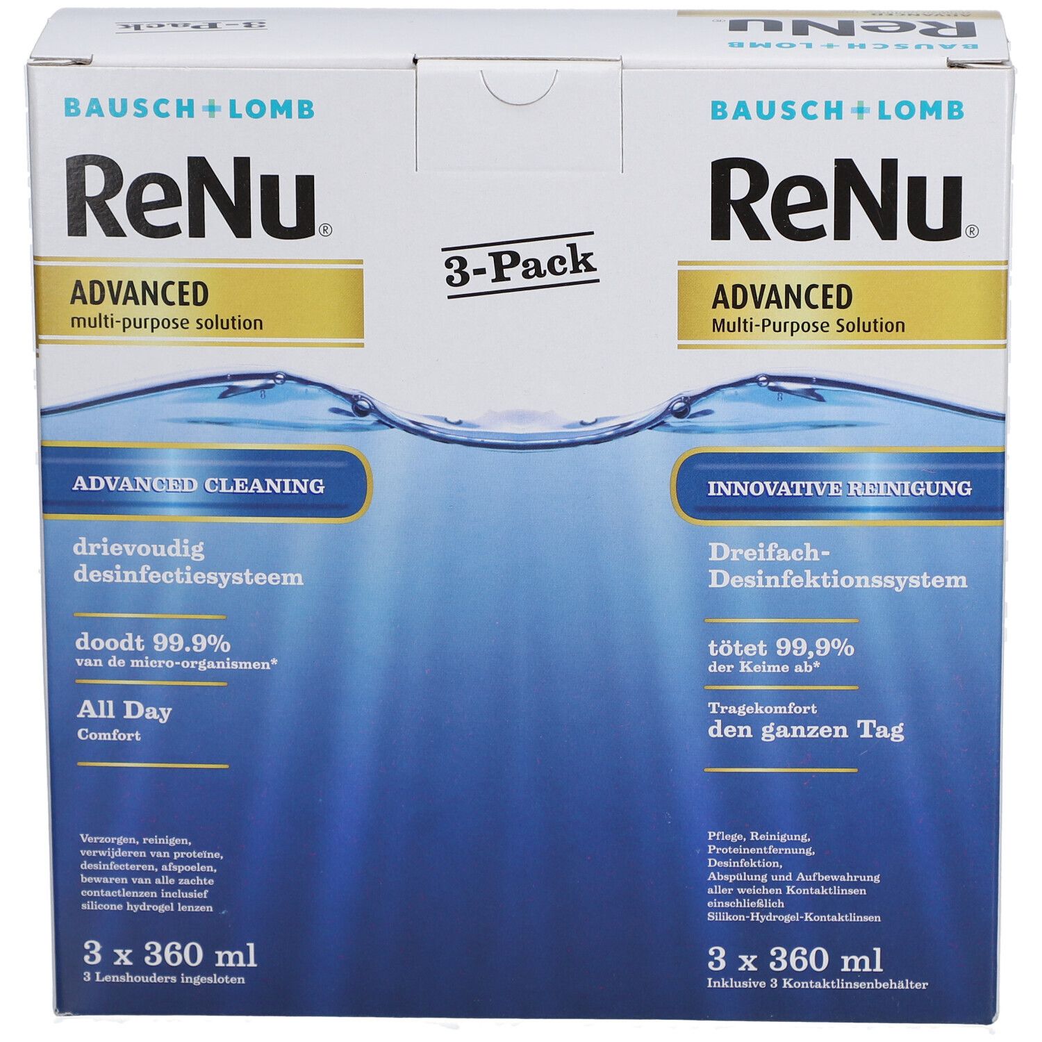 ReNu Advanced Solution Multifonctions Lentilles de Contact Souples Pack x2
