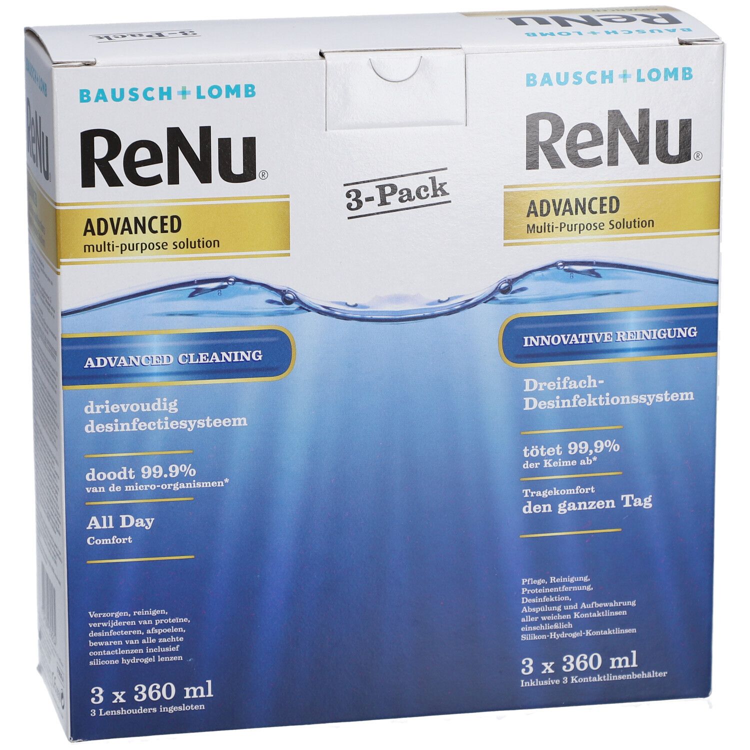 ReNu Advanced Solution Multifonctions Lentilles de Contact Souples Pack x2