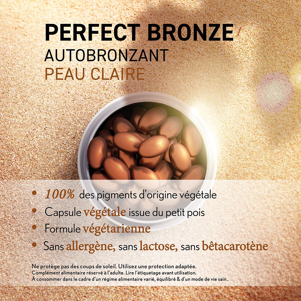 OENOBIOL PERFECT BRONZE Autobronzant Peau Claire - Efficace Dès Le 1Er Mois Sans Soleil - Concentration De 5 Pigments 100% D'Origine Végétale - Complément Alimentaire 30 Capsules - Programme 1 Mois