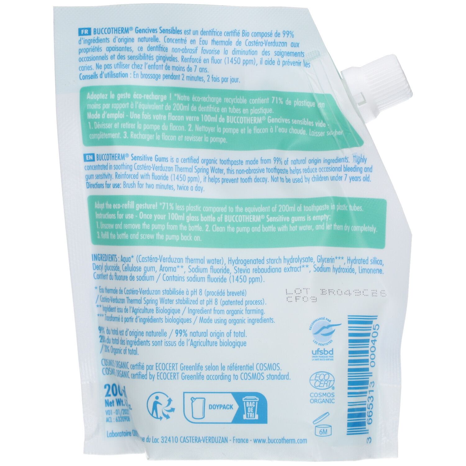 BUCCOTHERM Eco-recharge – Gencives sensibles certifié BIO