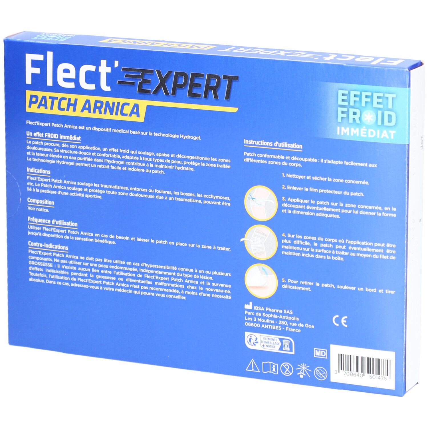 FLECT'EXPERT PATCH ARNICA - Patch Arnica - Menthol - Marron d'inde - effet froid immédiat.