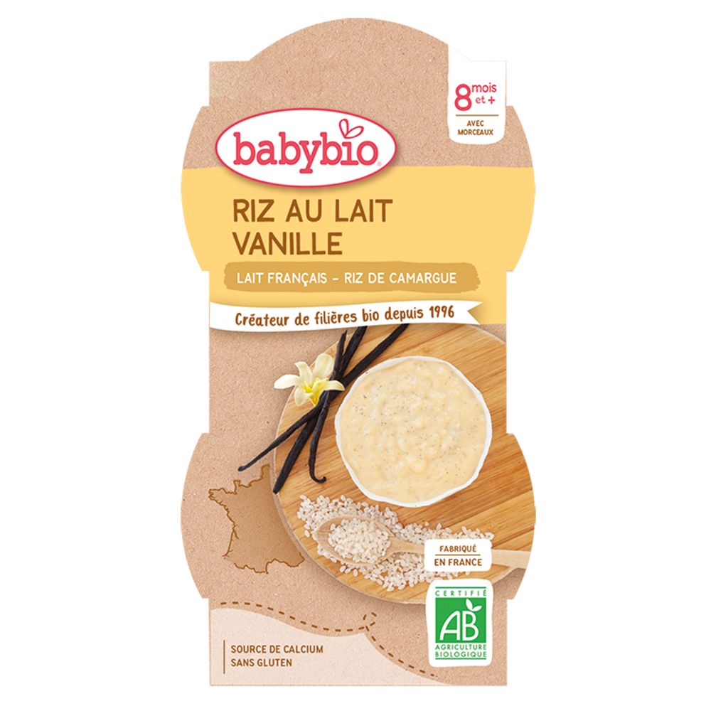 Babybio RIZ AU LAIT VANILLE dès 8 mois