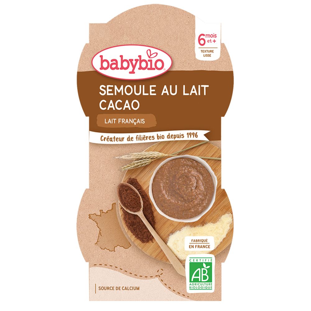 Babybio SEMOULE AU LAIT CACAO dès 6 mois