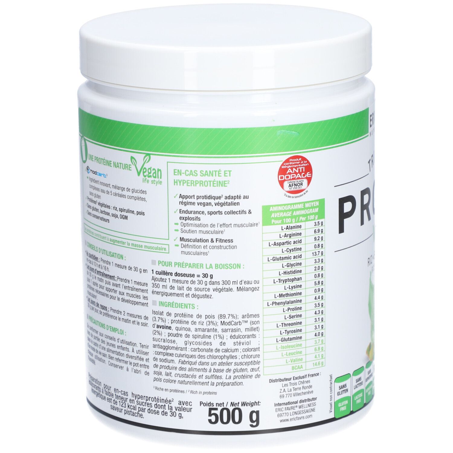 Eric Favre Protéines végétales tri-source, Protein vegan, Pistache