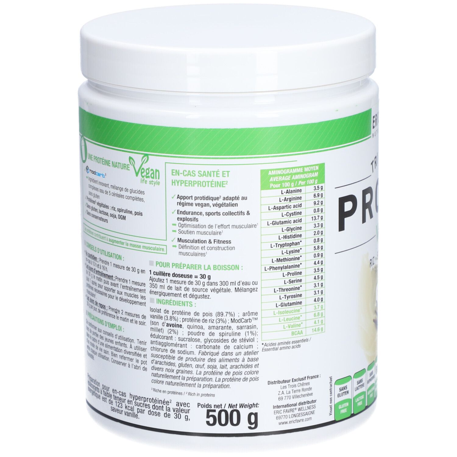 Eric Favre Protéines végétales tri-source, Protein Vegan, Vanille