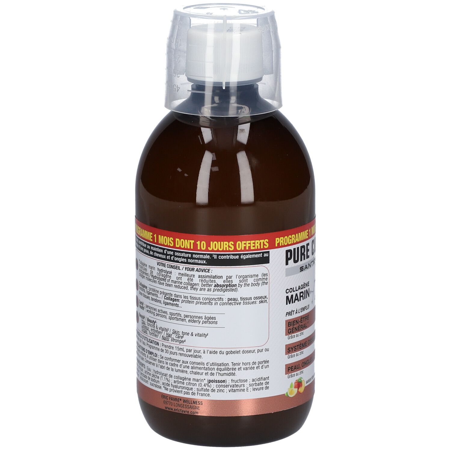 ERIC FAVRE Pure Collagen + - Formule liquide 500 ml - Format éco