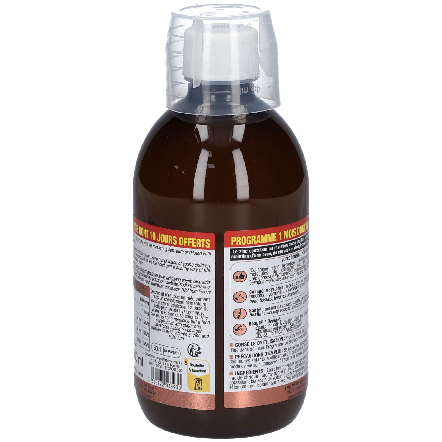 ERIC FAVRE Pure Collagen + - Formule liquide 500 ml - Format éco