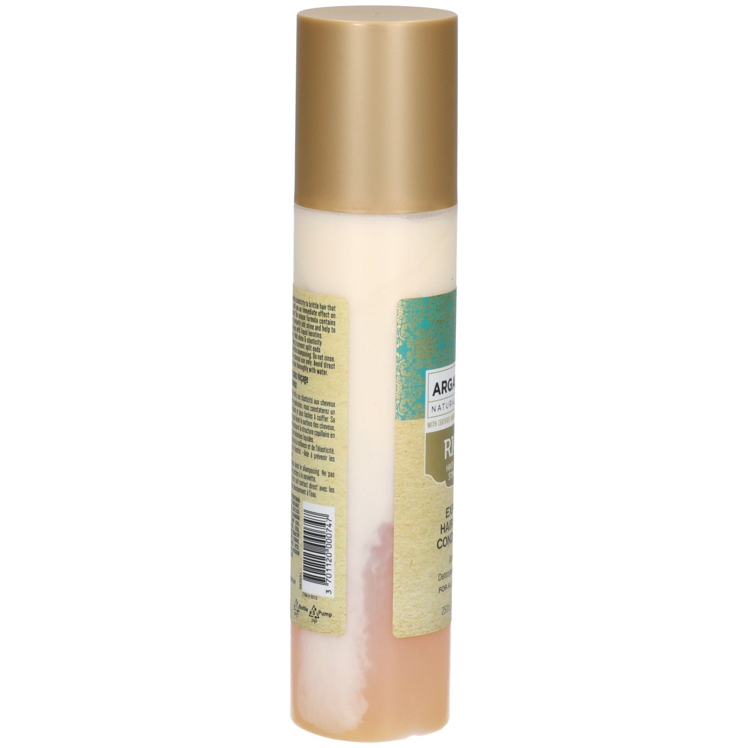 Arganicare Spray Démêlant Express Réparateur Cheveux, verso avec instructions.