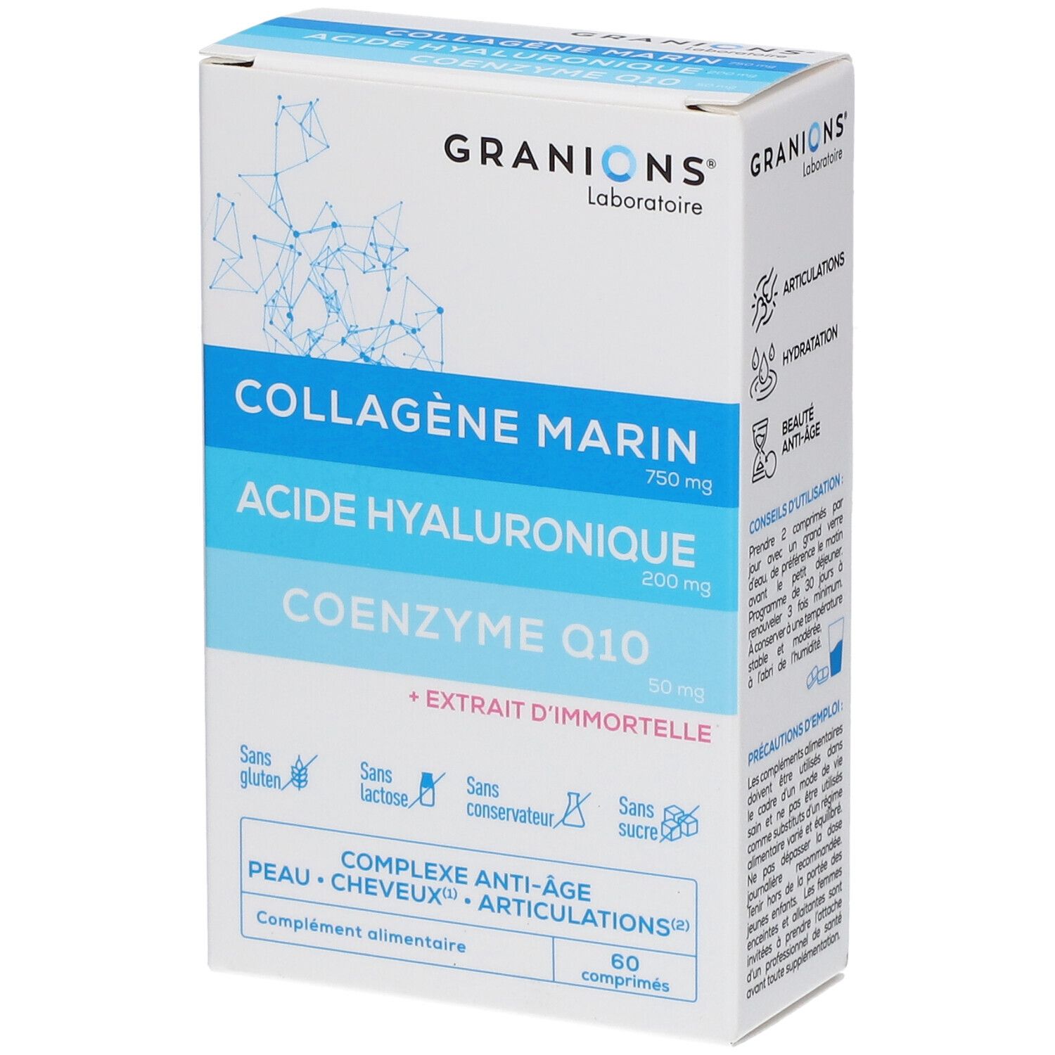 Laboratoire des GRANIONS® Complexe Collagène, Acide Hyaluronique & Coenzyme Q10