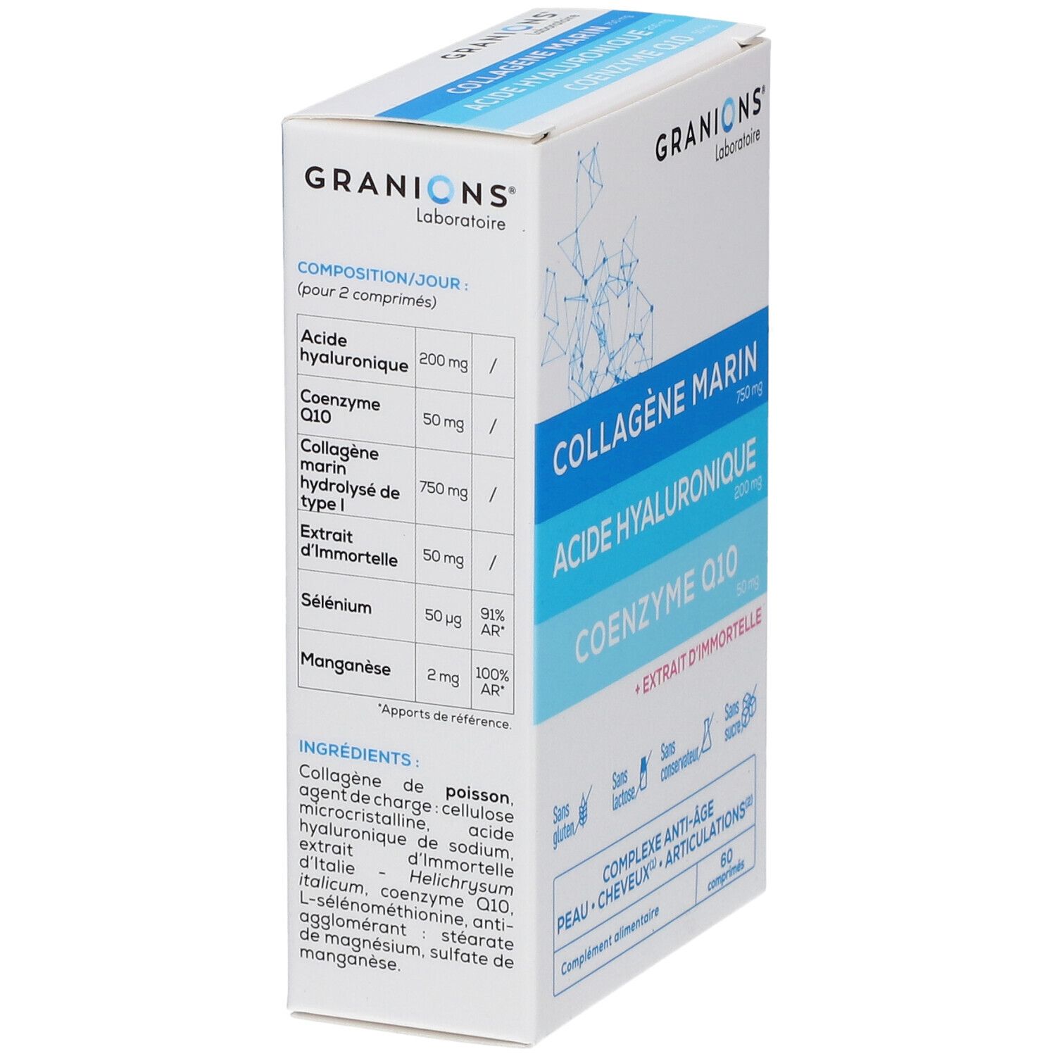 Laboratoire des GRANIONS® Complexe Collagène, Acide Hyaluronique & Coenzyme Q10