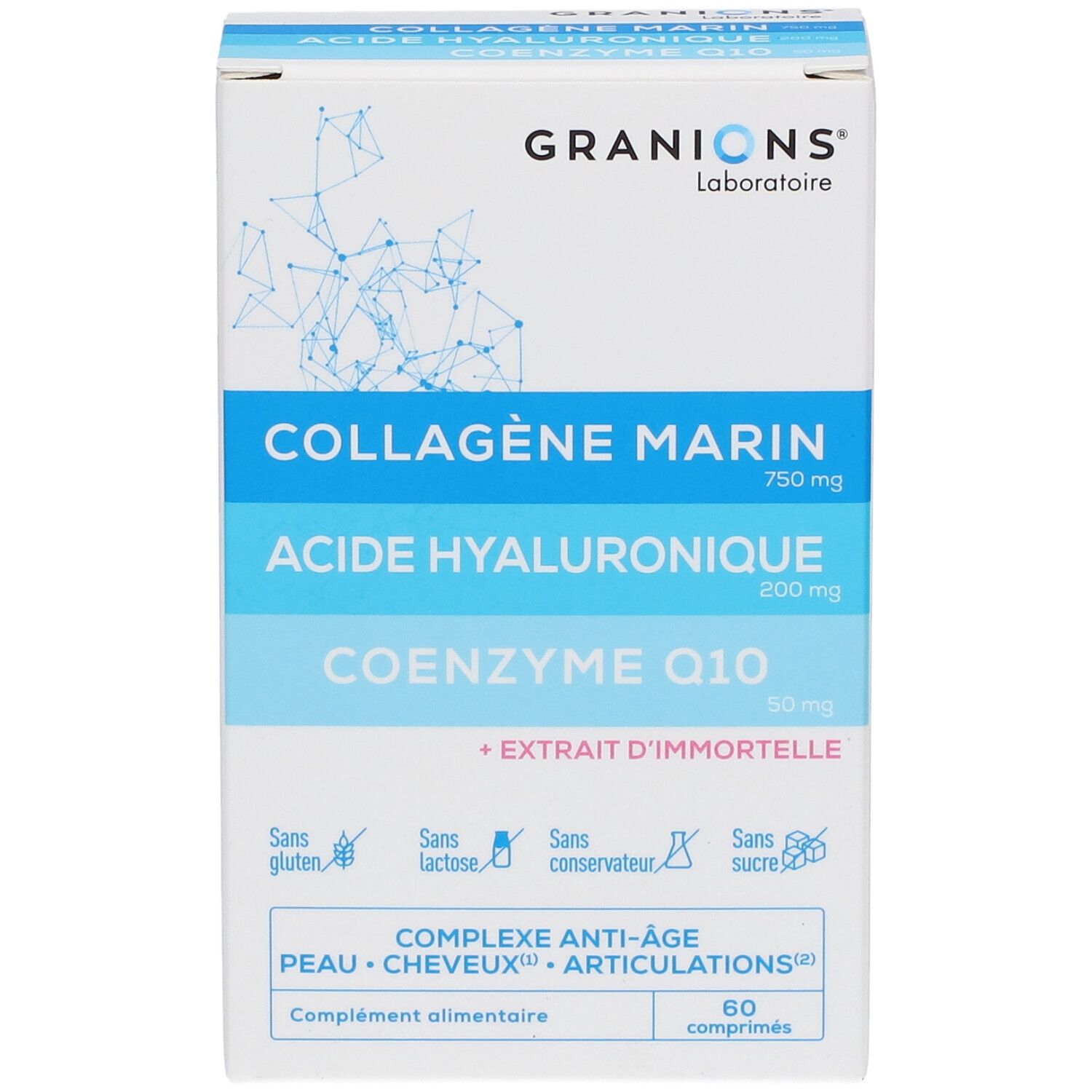 Laboratoire des GRANIONS® Complexe Collagène, Acide Hyaluronique & Coenzyme Q10