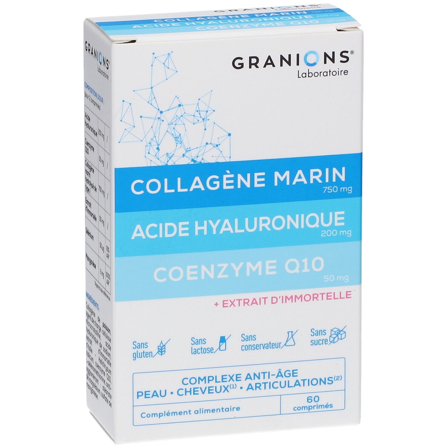 Laboratoire des GRANIONS® Complexe Collagène, Acide Hyaluronique & Coenzyme Q10