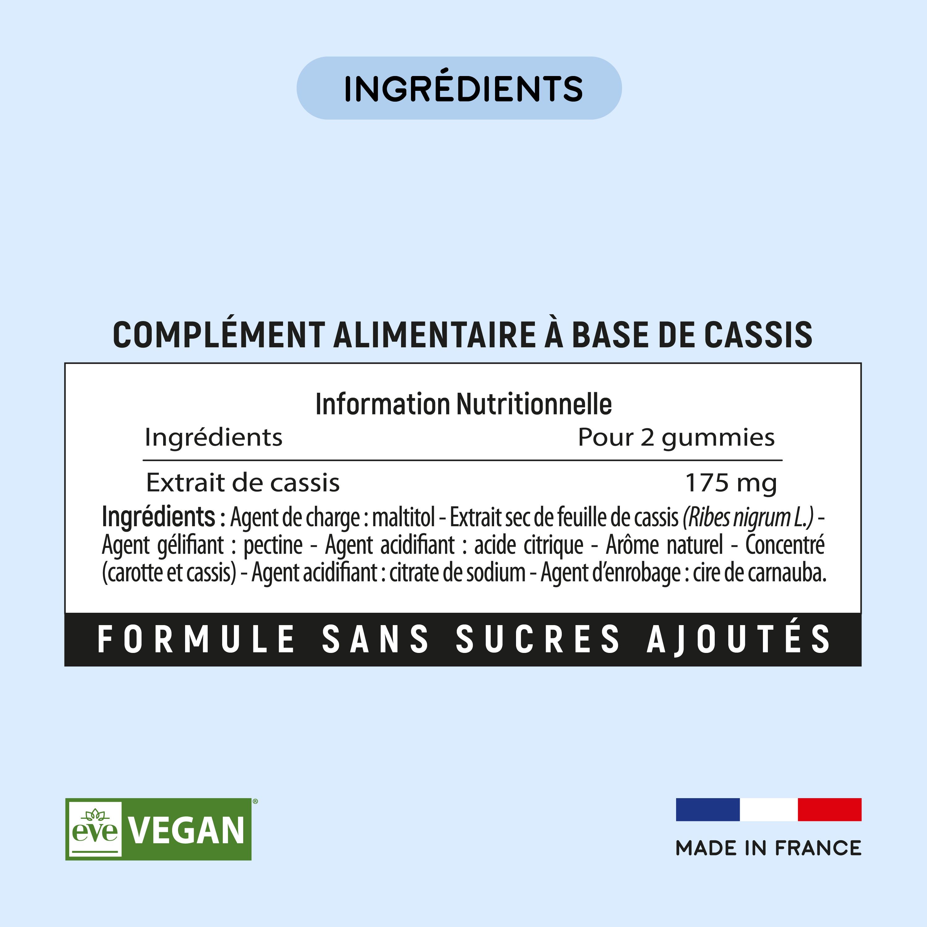 Lashilé Beauty - Compléments Alimentaires - Cassis - Contribue au fonctionnement du tractus urinaire  - Cure 1 mois - 60 Gummies - Fabrication Française