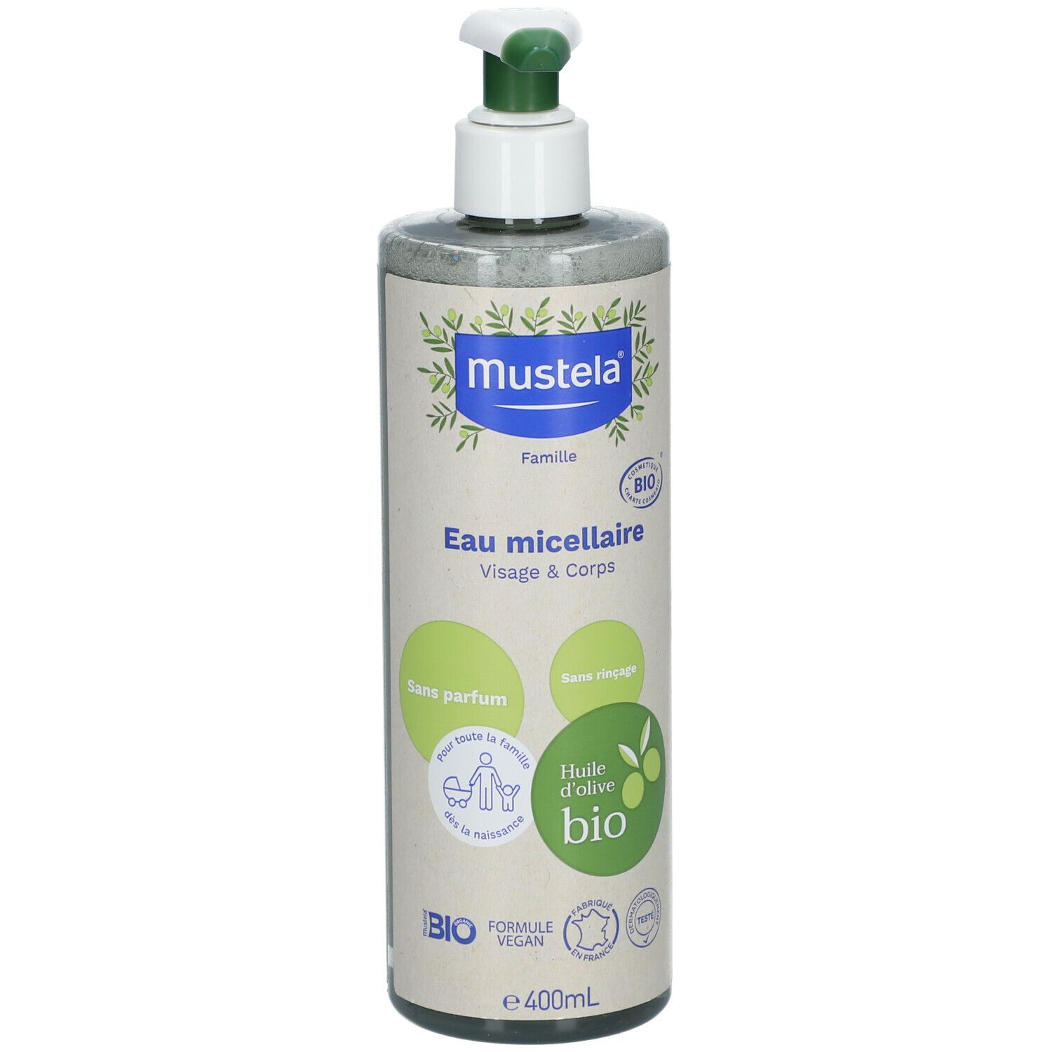 mustela® Eau micellaire Sans rinçage certfiée BIO