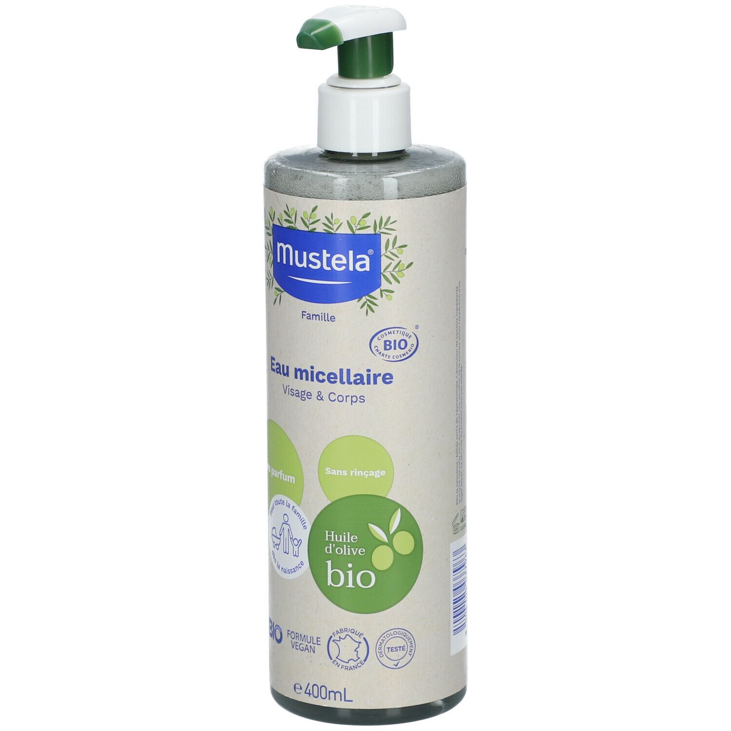 mustela® Eau micellaire Sans rinçage certfiée BIO