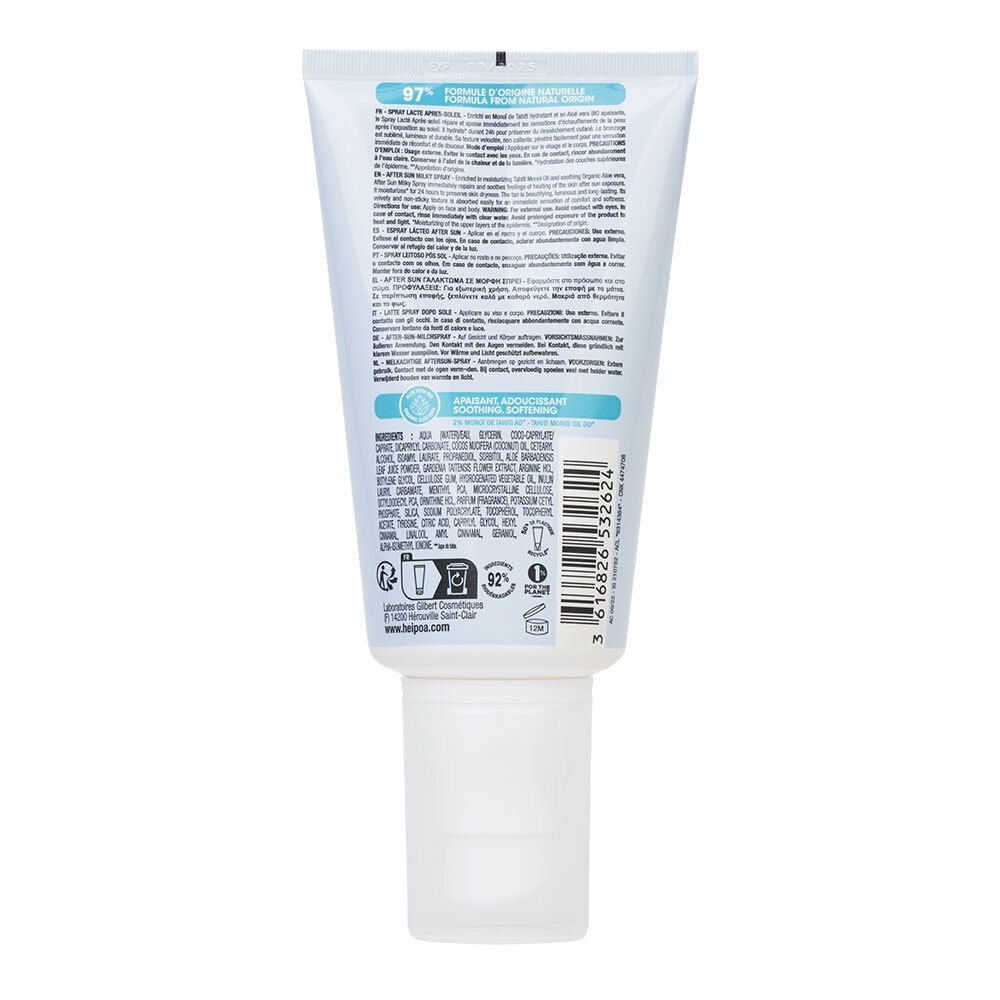 HEI POA® Spray Lacté Après-soleil Au Monoï de Tahiti AO et à l'Aloé vera BIO