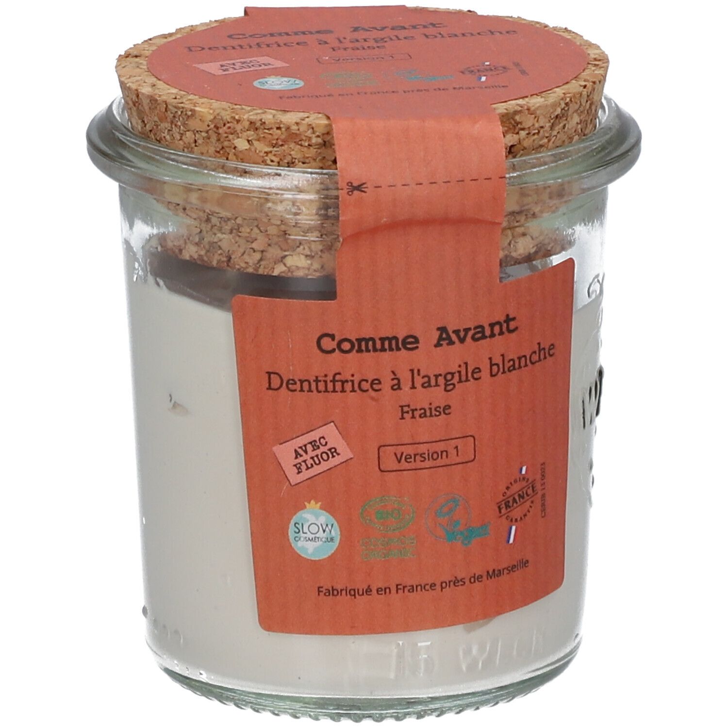 Comme Avant Dentifrice en pâte à l'argile blanche Fraise