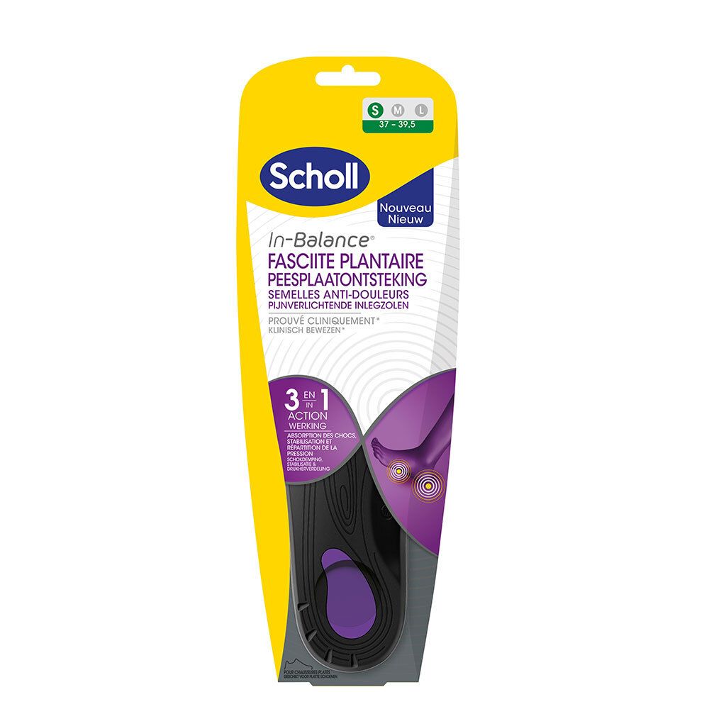 Scholl Semelles In-Balance® Anti-Douleur Fasciite Plantaire T1 (37-39,5)