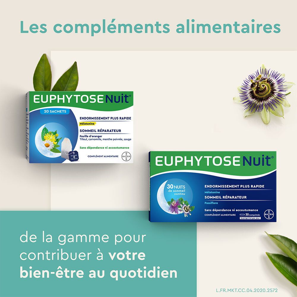 EuphytoseStress® Concentration -Stress ,difficulté de concentration - Bacopa Monnieri et Rhodiola Rosea 2 x 30 comprimés