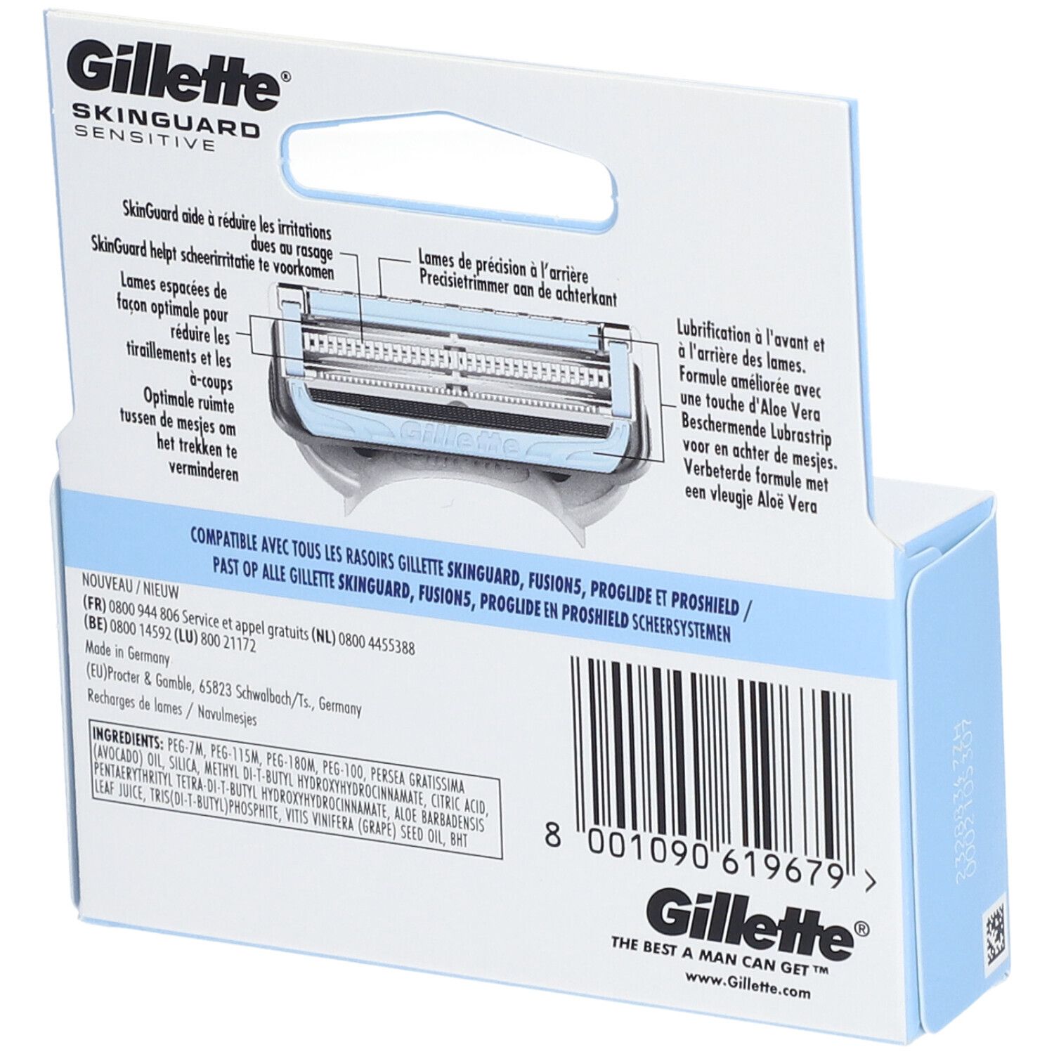 GILLETTE SKINGUARD SENSITIVE LAME - Lame de rechange à l'aloe vera pour ...