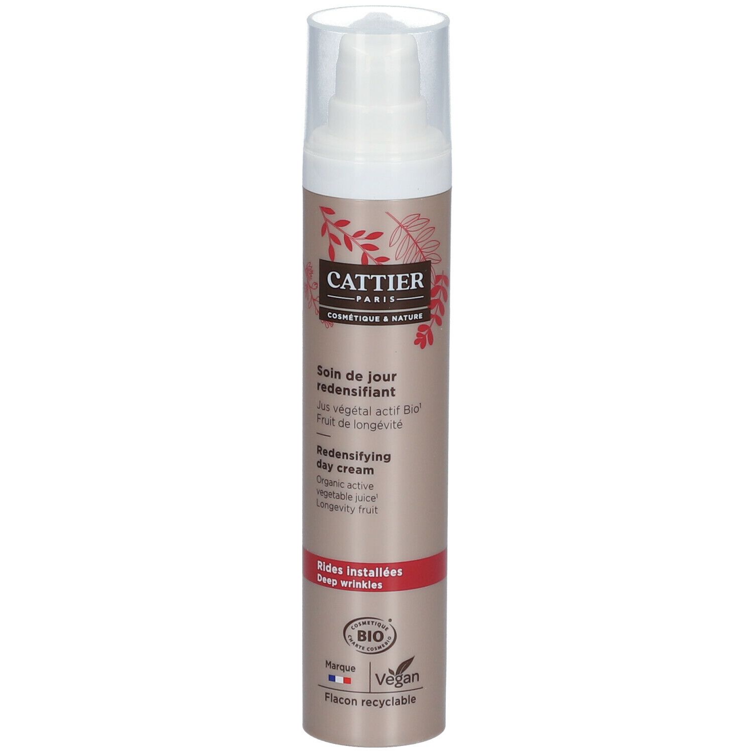 CATTIER Soin de jour redensifiant - Rides installées - Fruit de longévité - 50ml