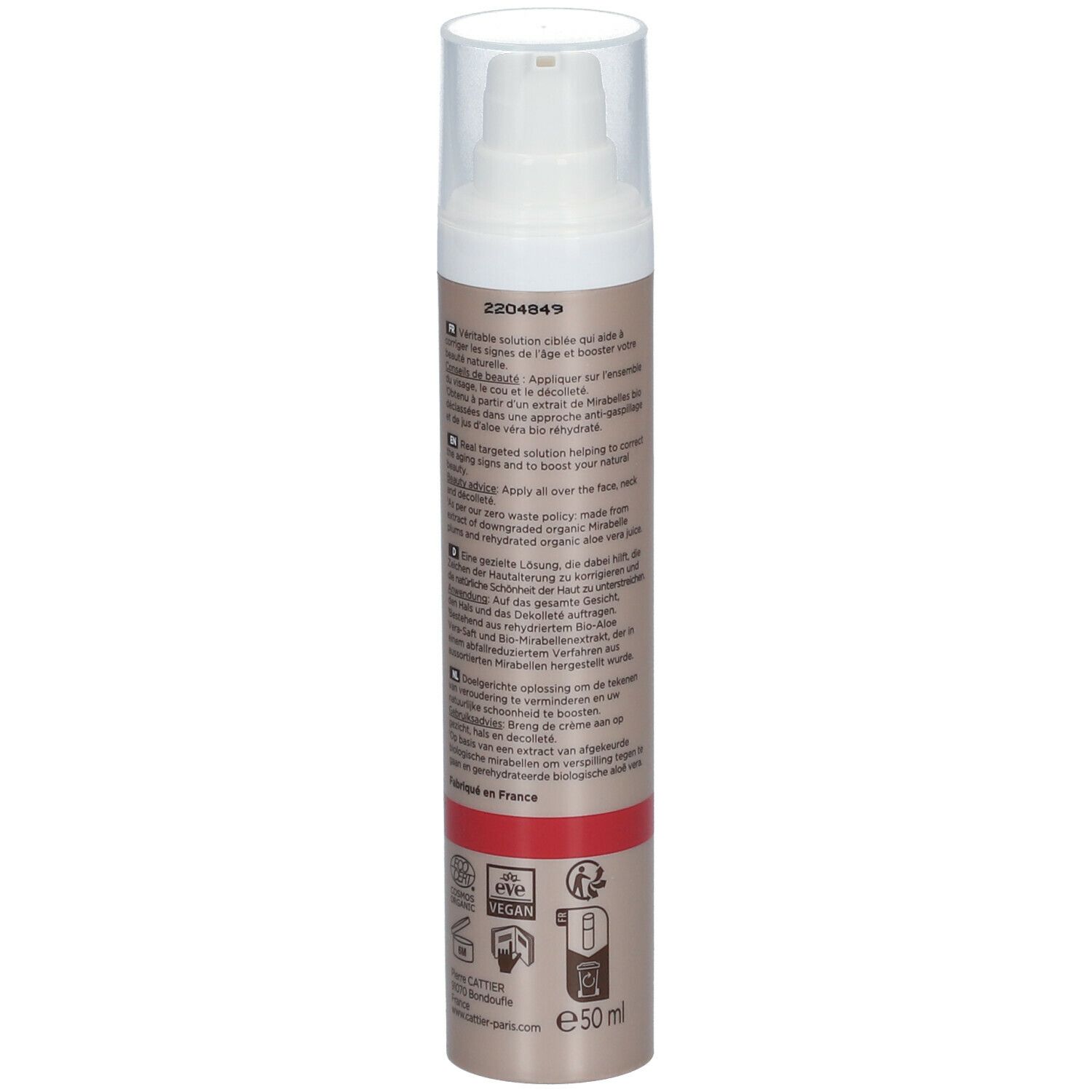 CATTIER Soin de jour redensifiant - Rides installées - Fruit de longévité - 50ml