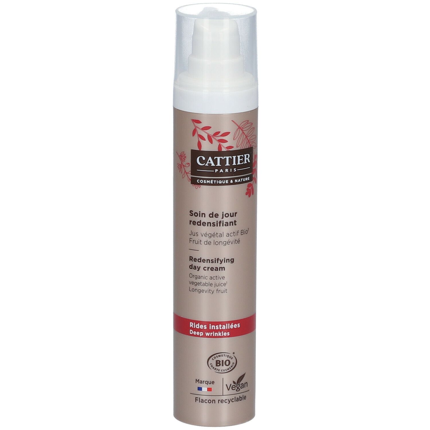 CATTIER Soin de jour redensifiant - Rides installées - Fruit de longévité - 50ml