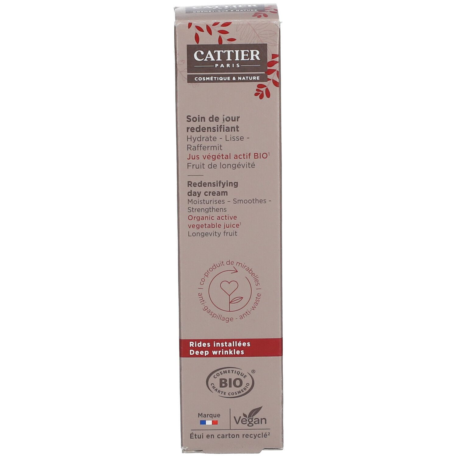 CATTIER Soin de jour redensifiant - Rides installées - Fruit de longévité - 50ml