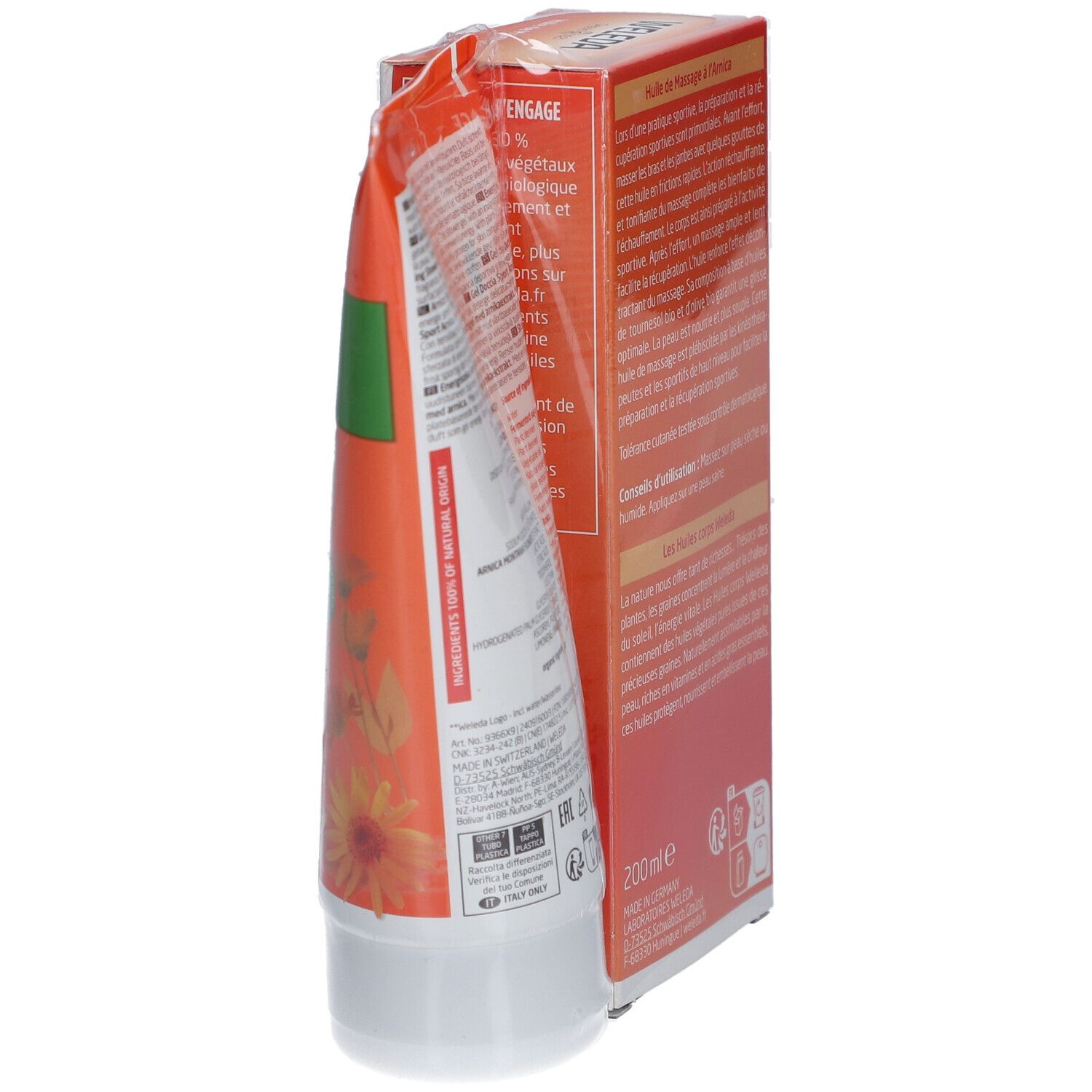 Weleda Huile de Massage à l'Arnica 200 ml + Gel Douche Sport à l'Arnica